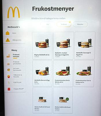 Frukostmeny McDonalds Södertälje