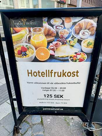 Peacock Palm Tree Hotel Trelleborg frukost