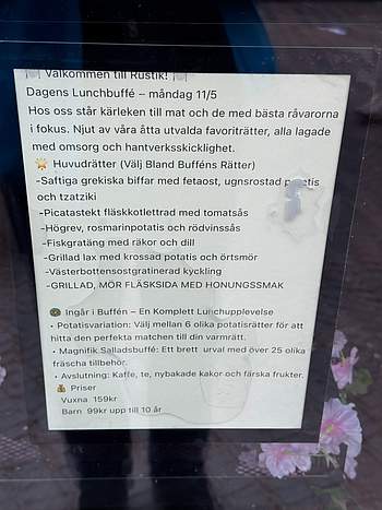Rustik Falkenberg dagens lunch